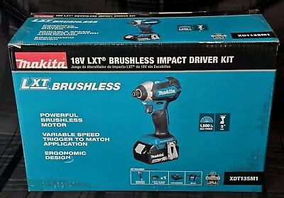 Makita 18V LXT Brushless Impact Driver Kit XDT13SM1 W/4.0Ah Batt Charger Case • $100