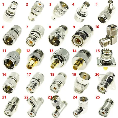 1Pcs UHF SO239 PL259 TO BNC N SMA UHF Male Female Plug Jack RF Connector Adapter • $3.13