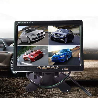 7'' HD 4 Split Quad TFT LCD Car Rear View Monitor 4 Video Input For Truck Bus  • $62.99