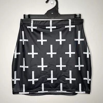 Black Milk Cross Of St Peter Mini Skirt Size M Black White • $34.95