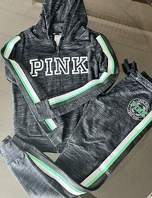 Victoria Secret Pink Zip Up Hoodie Joggers Set Limited Edition Sz S  Pants Sz M • $50