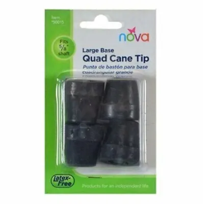 Nova Large Quad Base Cane Tips Model 50015 For 5/8  Shaft Black 4ct • $7.95