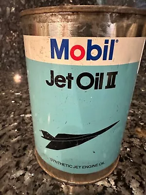New NOS Vintage  MOBIL Jet Oil II Synthetic Jet Engine Oil Aviation Turbine Can • $23.99