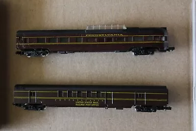 N Scale Con-Cor Pennsylvania RR Passenger Car And Post Office (Lot Of 2) • $15