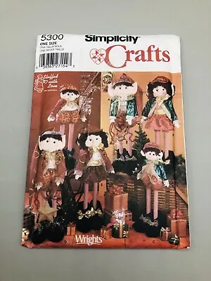 SIMPLICITY #5300 SEWING  PATTERN  20  & 24  STUFFED ELF DOLLS Uncut • $9.99