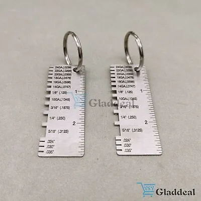 2PCS Thickness Gage Sheet Metal Gauge Measuring Tool Wire Gauge Stainless Steel • $7.90