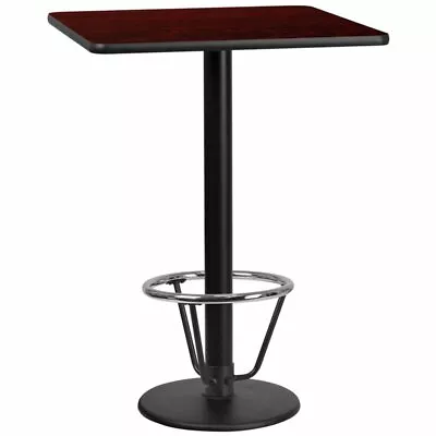 Flash Furniture 30  Square Laminate Top Pub Table In Mahogany • $274.99