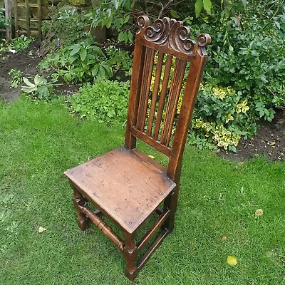 Antique 17th Century Oak Hall Chair. Jacobean.  A Piece Of History  • £280