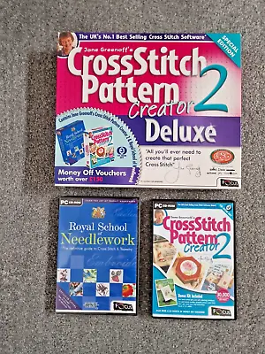 Cross Stitch Pattern Creator And Tapestry CD ROM 3 Disc Boxed Set • £5.50