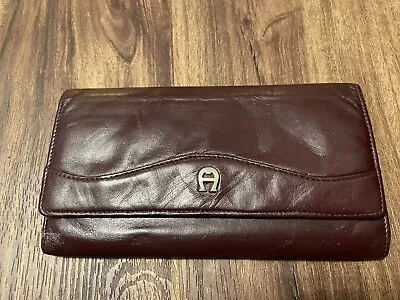Vintage Etienne  Aigner Leather Bifold Wallet Marron Oxblood • $28