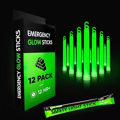 12 Ultra Bright Emergency Glow Sticks - Individually Wrapped Long Lasting Indus  • $19.99