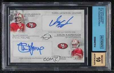 2011 Gridiron Legends Dual /25 Steve Young Colin Kaepernick Rookie Auto RC HOF • $286.10