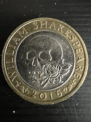 £4 • Buy 2016 William Shakespeare 2 Pound Coin - Skull - Very Rare Circulated