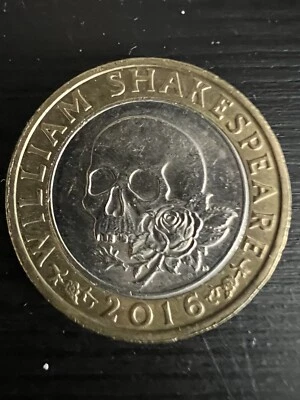 £4 • Buy 2016 William Shakespeare 2 Pound Coin - Skull - Very Rare Circulated