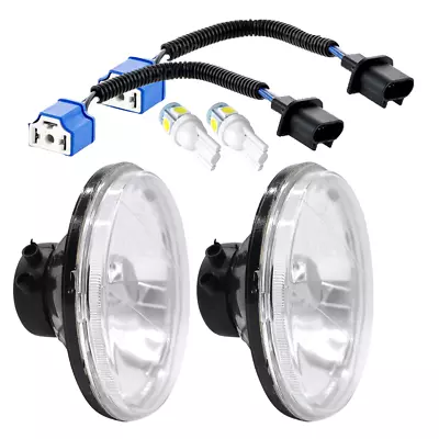 H6024 7  Round Glass Headlight Housing H4 Conversion Lights LOOK 2PCS NEW • $69.99