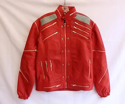 Michael Jackson Beat It Red Faux Leather Biker Jacket XL • $69