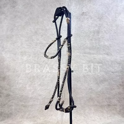 Vintage Hand Plaited Western Headstall W/ Rawhide Accents • $50