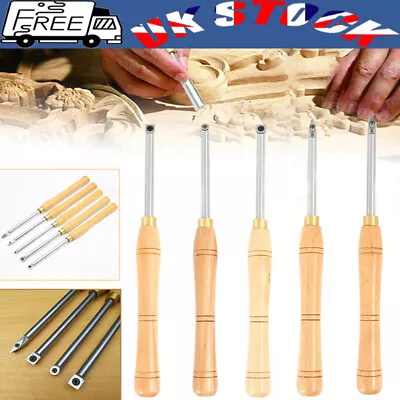 5 Shape Wood Turning Lathe Carbide Tip Chisel Woodworking Carving Tools New • £23.95