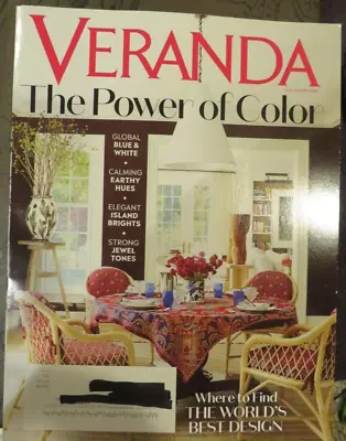 Veranda-The Power Of Color-Global Blue/White Calming Earthy  -July/August 2020 • $4.49