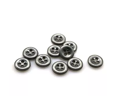 Antique Silver Buttons 11mm Metal Button Clothing Closure Sewing Accessory 50Pcs • $12.99