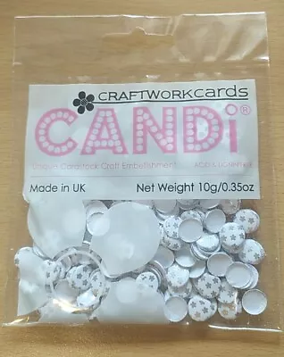 Craftwork Cards Candi - White With Foiled Silver Flowers - 10g • £3.50