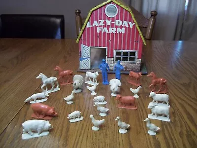 Marx Lazy Day Farm Play Set Lots Of Animals And In Good Condition     Z54 • $32.50