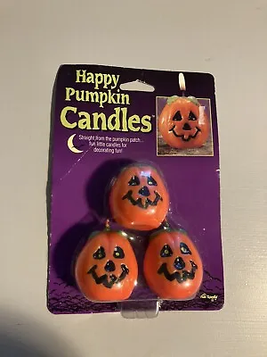 Vintage Fun World Happy Pumpkin Candles Set Of Three Damaged • $9.99