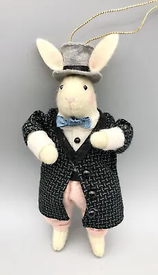 Heart Felts Gentleman Rabbit Ornament Midwest Of Cannon Falls Hat Coat Bow Tie • $20.99
