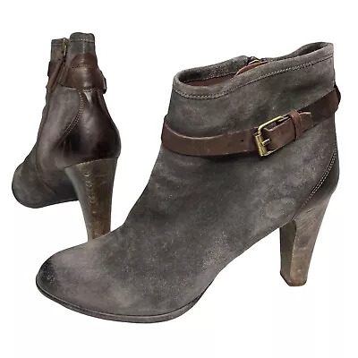 N.d.c. Made By Hand Distressed Suede Heeled Buckle Ankle Boot • EU 41 •Boho Chic • $174