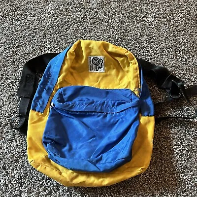 Vintage West Ridge OR Designs Nylon Daypack Backpack Bag  Blue Yellow • $10.79