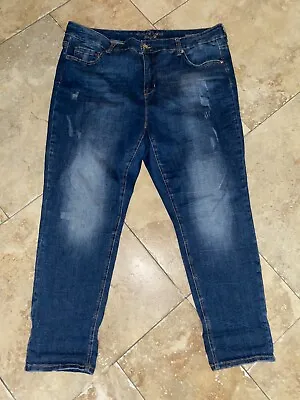 MELISSA McCARTHY DARK WASH SEVEN 7 STRAIGHT JEANS SIZE 20W - UK 24 • £17.95