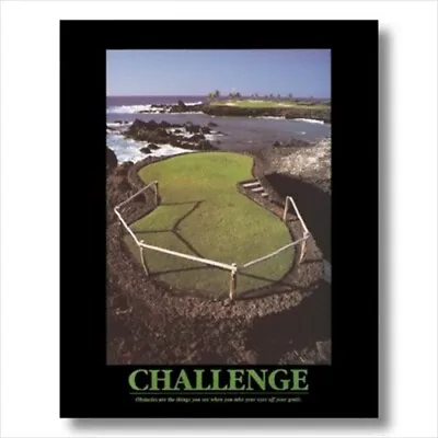 CHALLENGE Motivational Golf Wall Picture Art Print • $10.90