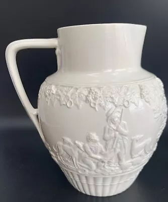 Mintons England 18th Cent Staffordshire Salt-Glaze White Jug W/ Hunting Scene • $30