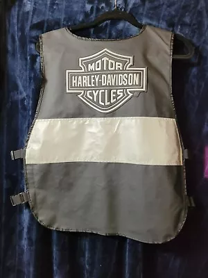 Harley Davidson Riders Black & Silver Safety Vest Reflective Adjustable S-XL • $35.99