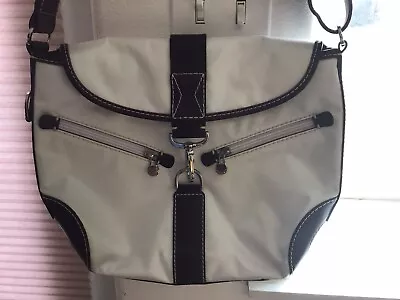 Beautiful Classic Lancel Paris VTG White Nylon Shoulder Bag W/brown Leather  • £110.99