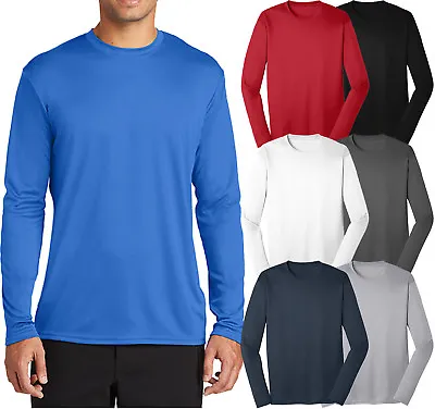 Mens LONG SLEEVE Base Layer T-Shirt Dri-Fit Moisture Wick  S-XL 2X 3X 4X NEW • $12.99