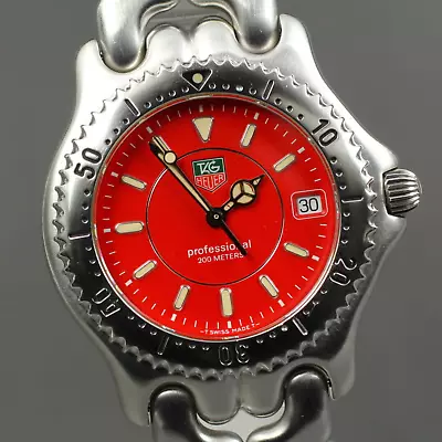 Near MINT TAG HEUER Pro WG111C BA0473 Men's Watch Red 200m SEL Link Diver JAPAN • $889