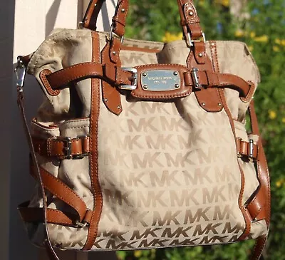 Hardly Used! Michael Kors GANSEVOORT  Bag In Signature Jacquard Canvas/Luggage • $105