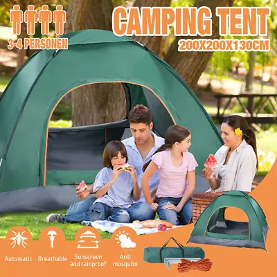 4 Person Instant Pop Up Tent Camping Festival Hiking Shelter Family Portable.Bag • £19.55