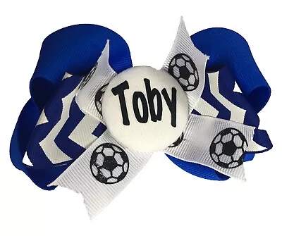 Soccer Softball Volleyball Glitter Hair Bow With Customizable Name And Colors • $13