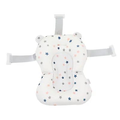 (White Stars) Adjustable Baby Bath Support Pillow Soft Baby Bath Pillow • £10.97