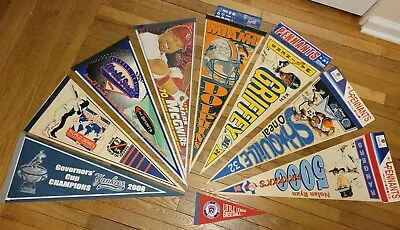 Vintage Lot 9 Felt Pennants Shaq Griffey Jr Nolan Ryan McGwire Dolphins Auto • $135