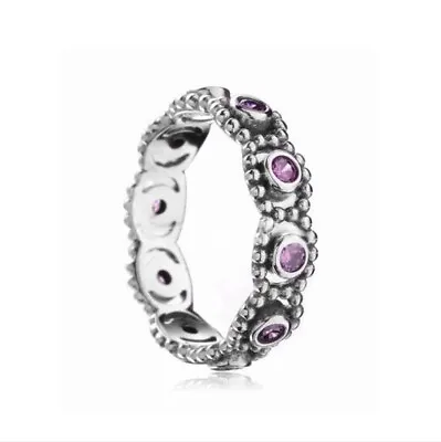 Purple Ball Ring 925 Solid Sterling Silver Her Majesty Romance Style • $25