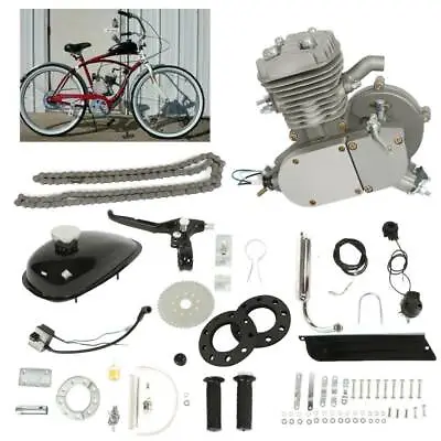 $105.99 • Buy Silver 80cc Bike Bicycle Motorized 2 Stroke Petrol Gas Motor Engine Kit Set