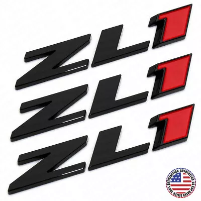 3x Camaro Hood Or Rear Bumper ZL1 Nameplate Logo Sport Emblem Decorate Black Red • $59.99