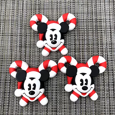 Disney Mickey Mouse Christmas Candy Cane Button Covers Set Of 3 • $12.49