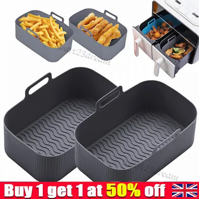 £5.49 • Buy Silicone Pot Baking Basket Liners,Steel.Rack For Air Fryer Dual.Zone.Accessories