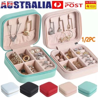 $4.89 • Buy Portable Travel Jewellery Box Organizer Leather Ornaments Jewelry Case Storage A
