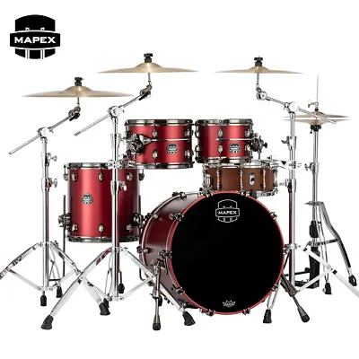 Mapex Saturn Evolution Fusion 4-Piece Birch Shell Pack Tuscan Red Lacquer • $2579