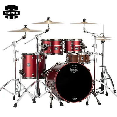 Mapex Saturn Evolution Fusion 4-Piece Maple Shell Pack Tuscan Red Lacquer • $2579